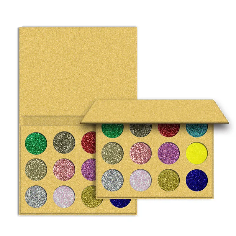 

In Stock 12 Colors Private Design Glitter Eyeshadow Palette Good Color and Powder