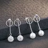 10MM Pearl Beads 925 Sterling Silver Jewelry Shell Shambhala Crystal Rhinestone Earring