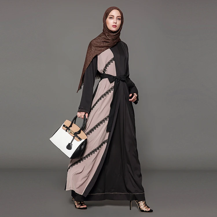 

Factory wholesale latest design Arabic front open Islamic fashion muslim wear coat abaya dubai