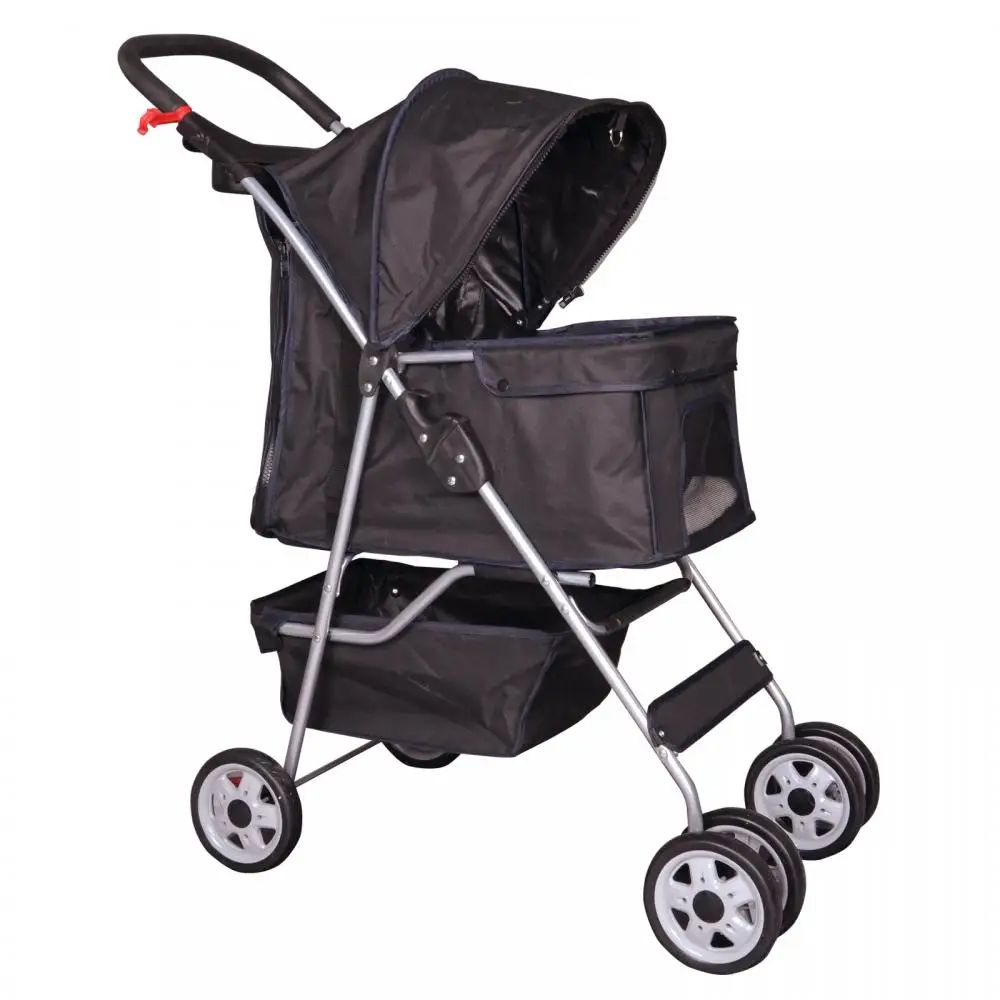 
Competitive 4 Wheels Dog Cat Trolley Travel Folding Twin Pet stroller 