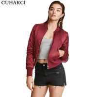 

New Winter Women Short Style Stand Collar Cotton Jacket Padded Flight Suit Bomber Jackets