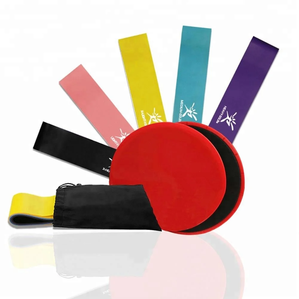 

Fitness Training Resistance Bands and Gliding Discs set
