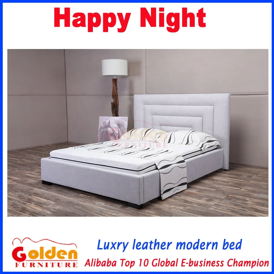 
2016 CIFF latest design linen double cot bed designs 