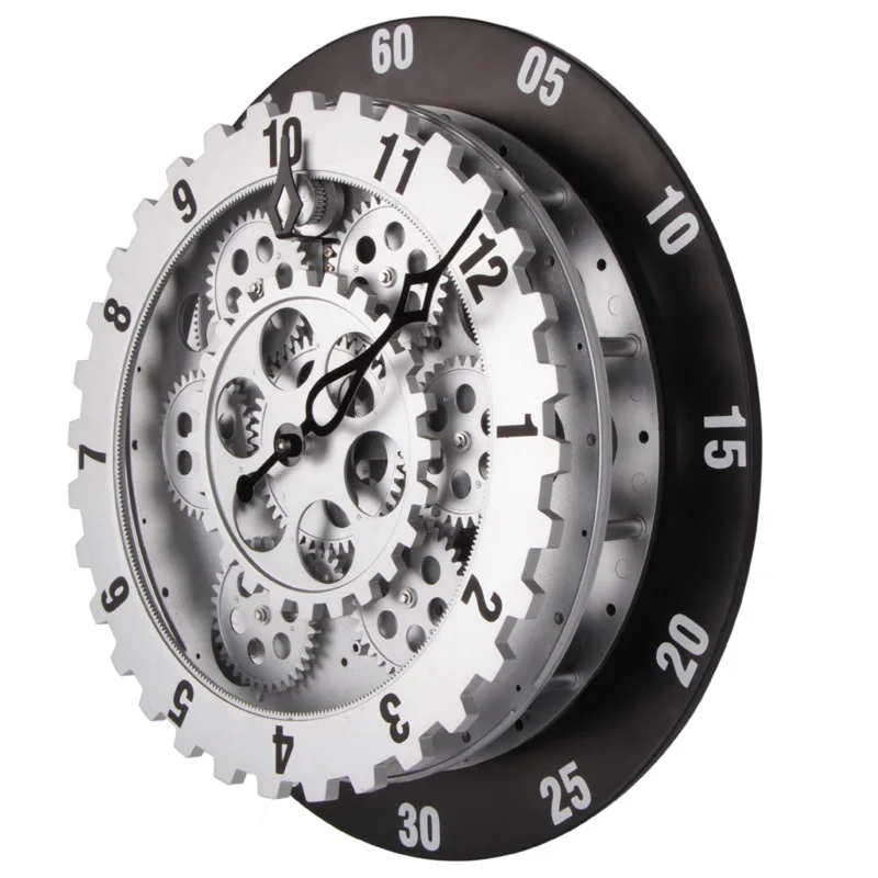 12" Plastic + Metal Wall Gear Clock Buy Decorative Wall Clock,3d Wall