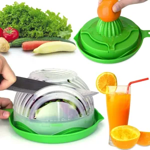 Image of eco wholesale reusable large mixing fruit vegetable slicer chop chopper maker ps plastic salad cutter bowl with lid and fork