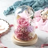 Forever Stabilized Luxury Flower Box Preserved Red Roses in Glass Dome,rose gift domed boxes,high quality domed gift flower