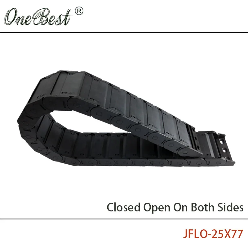 JFLO 1 Meter 25x77mm CNC Router Cable Chain Closed on Both Sides Wire Carrier Cable Drag