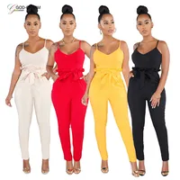 

*GC-86970904 2020 new arrivals Wholesale sexy African summer ladies Good quality sexy tight bandage spaghetti strap jumpsuit