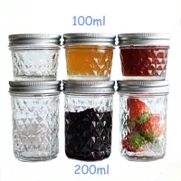 

cheap custom empty 4oz 8oz canning caviar jam jar glass mason jar with lid