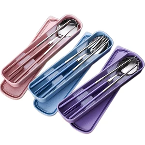 Image of New Product Portable Cutlery Set Travel Cutlery Spoon Chopsticks Fork Box