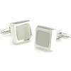 Light Grey Enamel Small Square Cufflinks
