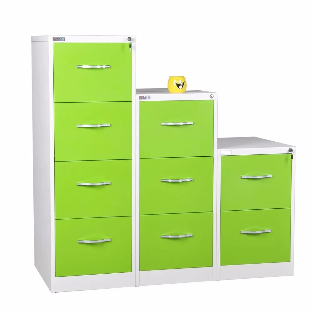 High Quality Steel Knock Down Structure Office Pedestal Drawer Green ...