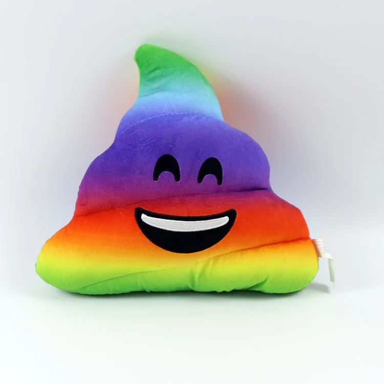 Cute Smliely Poop Emoji Pillow Plush Cushions Customize Stuffed Rainbow