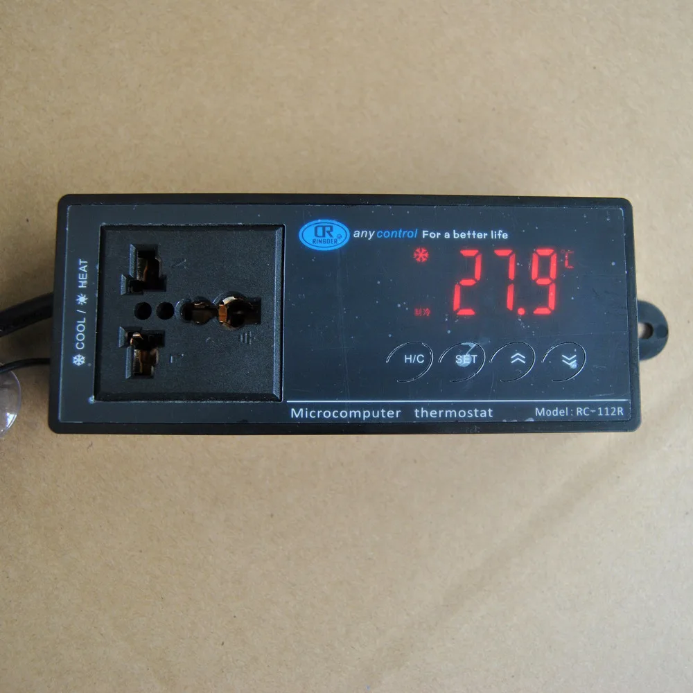 

RINGDER RC-112R Digital Refrigerator Thermostat Aquarium/Greenhouse Temperature Controller, Black