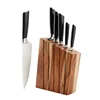 quality Acacia wood 6 Piece stainless steel kitchen Knife set Block