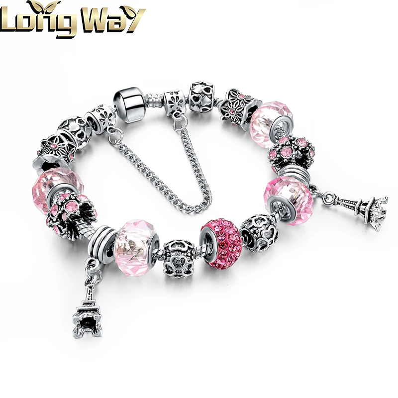 

LONGWAY Fashion Handmade Bracelet & Bangle Silver Chain Bracelet Jewelry For Female