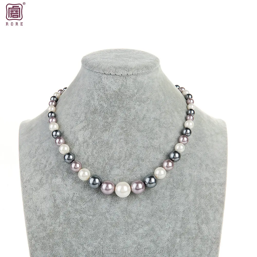 

Elegant Lady Multi Color Jewelry Freshwater Pearl Chain Necklace For Mom, White/grey/purple