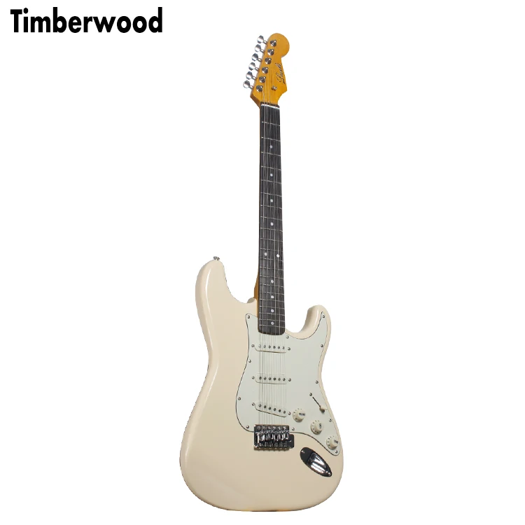 

Olympic White Off White color ST strat stratocaster electric guitar alder body with maple neck OEM electric guitar for retail
