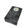 Black cardboard paper glossy finish perfume paper box packaging with insert