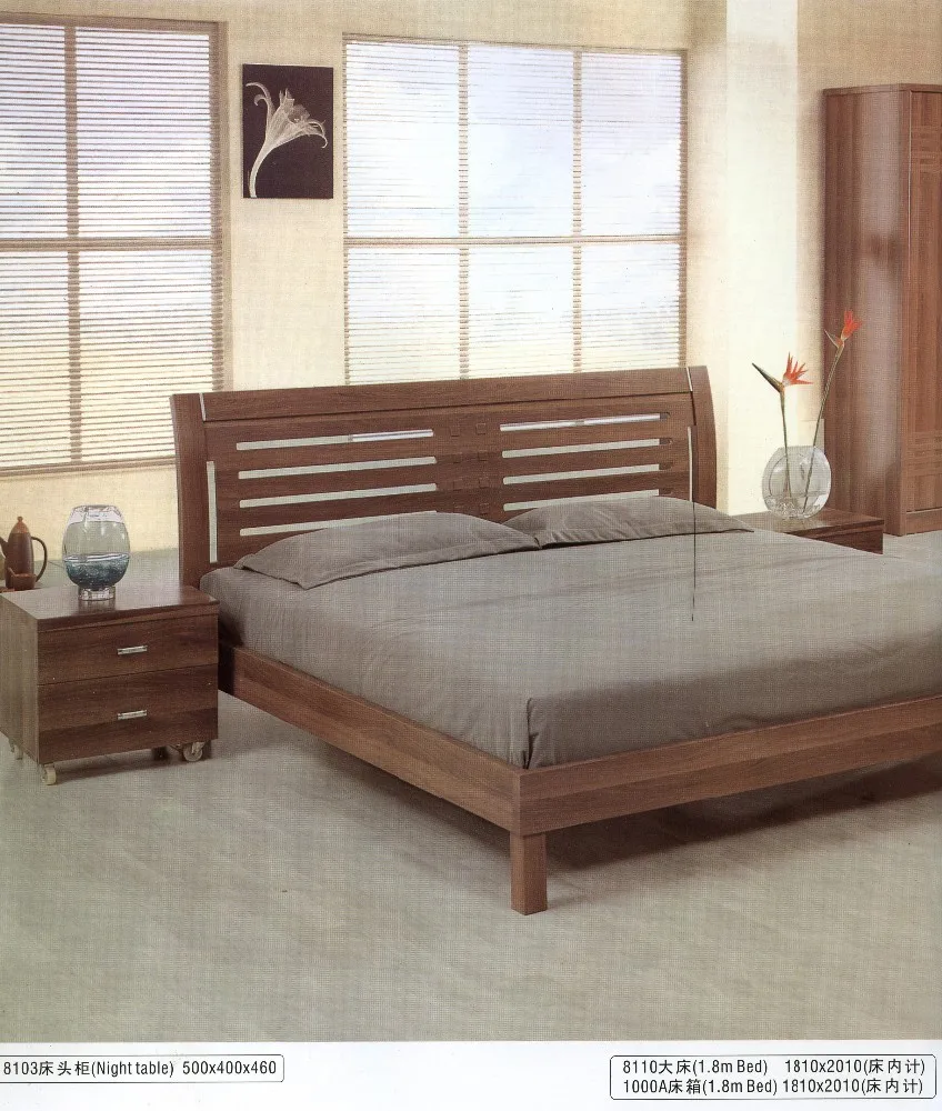 Walnoot kleur klassieke gecontracteerd reële chinees houten bed ...