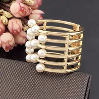 

Fashion Women Bracelets Charm Accessories Imitation Pearl Cuff Bangles Bracelets Manchette Statement Jewelry Gift