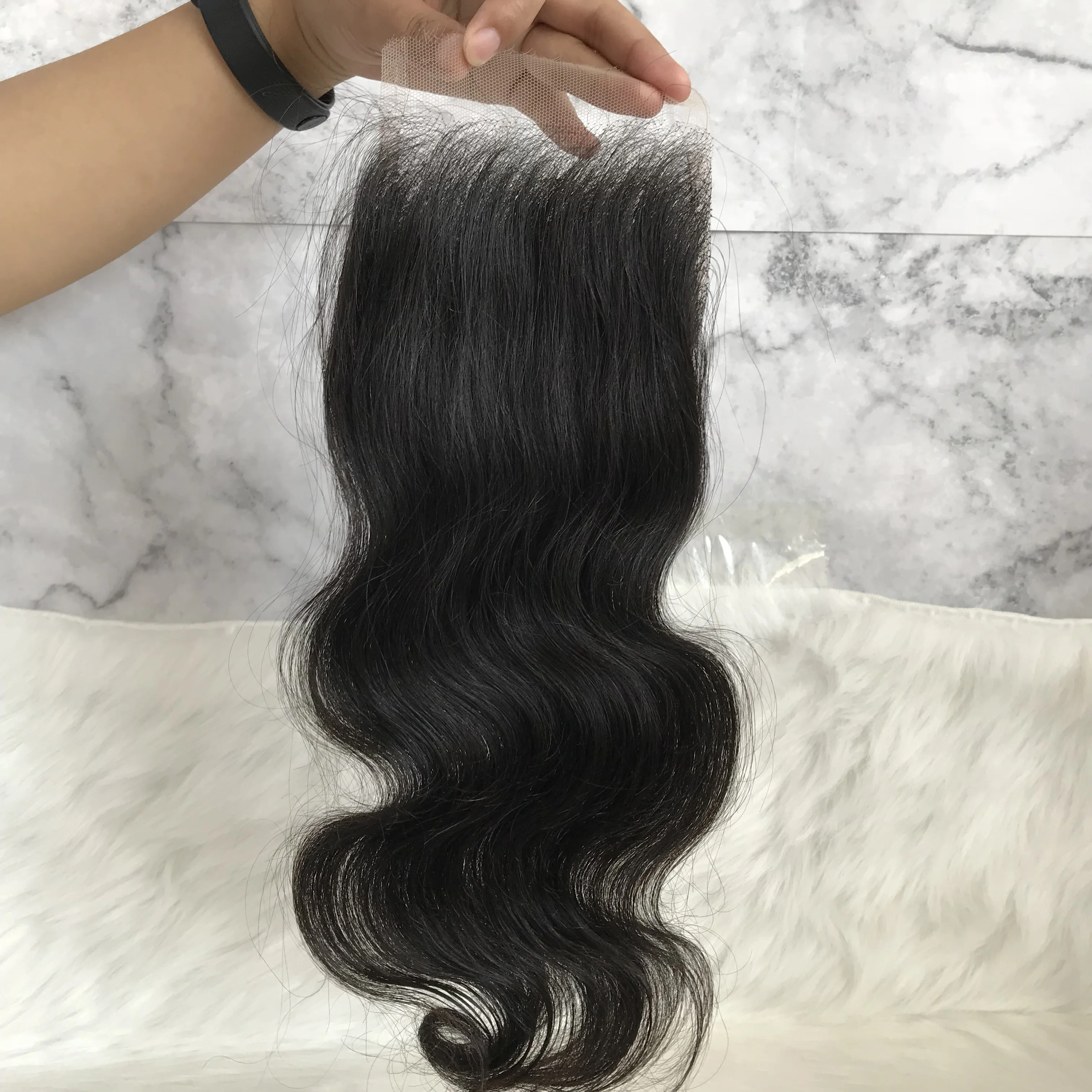 

High Quality Factory Price HD Lace Transparent Brazilian Human Hair Body Wave  Lace Closure