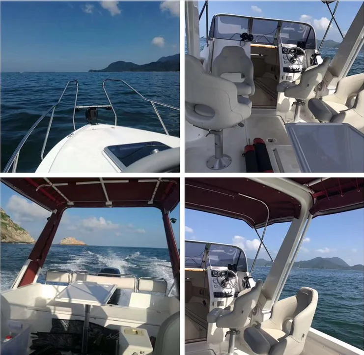 waterwish qd 25 cabin frp cheap fishing motor boat