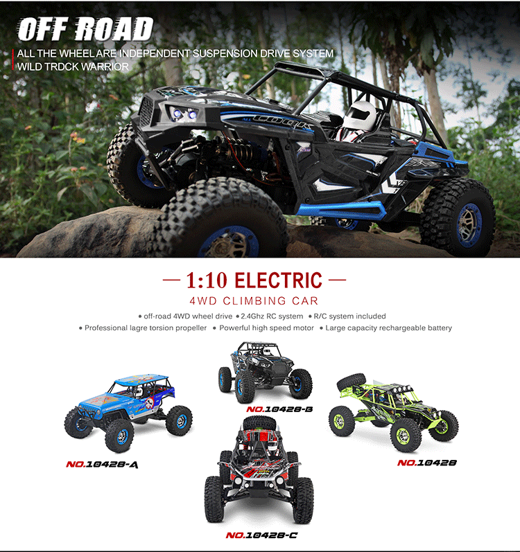 RC Hobby WL Toys 1:10 Electric Car RC Big 4wd Truck Radio Control Toy WLTOYS 7.4v1500mah Lipo 