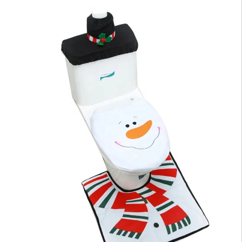 
Fashion Hot Sale Set Three-piece Christmas Snowman Toilet Set 