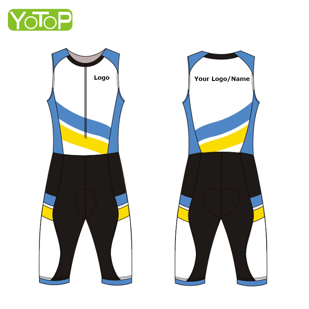 

DIY Team Name Logo Sponsor Men Cycling Running Swimming Triathlon Tri Suit, Customized color
