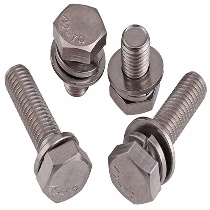 不锈钢ss304 六角头全螺纹螺栓垫圈