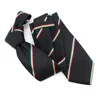 Specially Custom Logo Tipping Necktie Black Colorful Stripe Corbata Al Por Mayor Best Quality Silk Tie