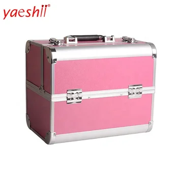 medium pink aluminium vanity case