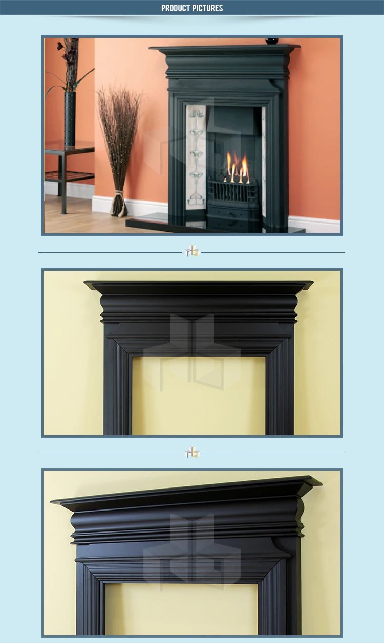 Euro Best Er Bronte Black Painted Solid Wood Fire Surround Euro Best Er Bronte Black Painted Solid Wood Fire Surround Fireplace Mantels