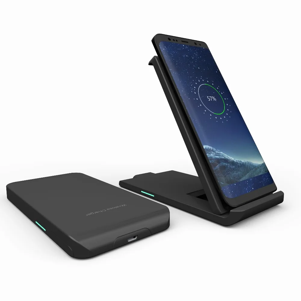 

New Design 2019 Wireless Foldable Fast Charger Stand W28 Novelty Electronic Products Fold Wireless Charger, Black;white;rose red;silver;customize color