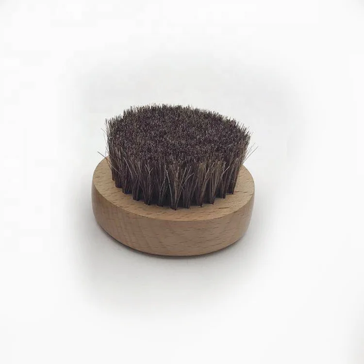 

High Quality Round beechwood horse hair brush, Natural wood