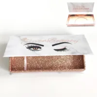 

Rose Gold Eyelash Packaging Marble Lash Box for wholesale price