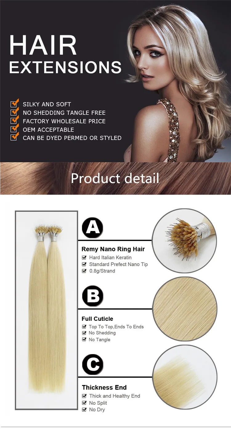 human hair extensions nano tip