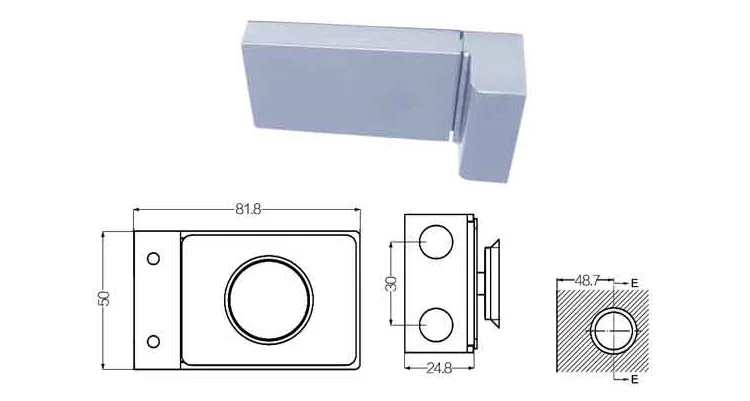 Shower Enclosure Double Hole 90Degree Fitting Corner Floor Glass Doors Walls Fixed Clamp With Round Edge