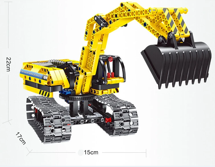 qihui tech bricks 2 in 1 construction excavator
