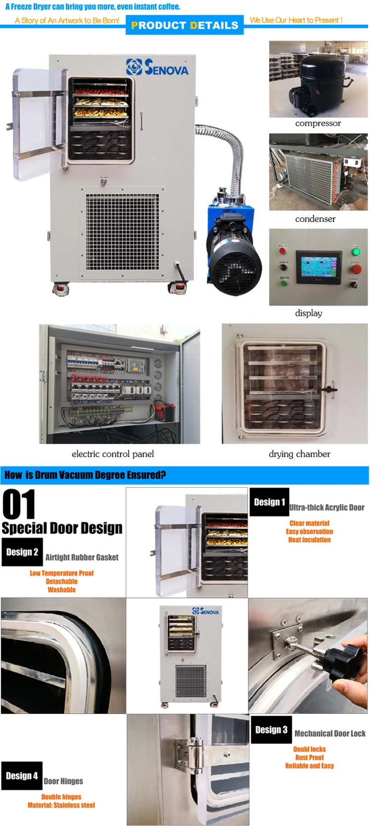 5kg 5l Automatic Food Vegetable Fruit Industrial Vacuum Drying Machine