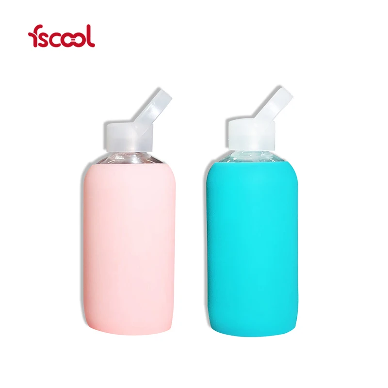

Fashion Colorful Glass Water Bottle Silicone Sleeves, Custom Made Printed Logo Silicon Rubber Bottle Sleeve, Any color