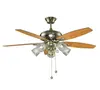 52 inch vintage decorative brass plywood balde ceiling fan with light