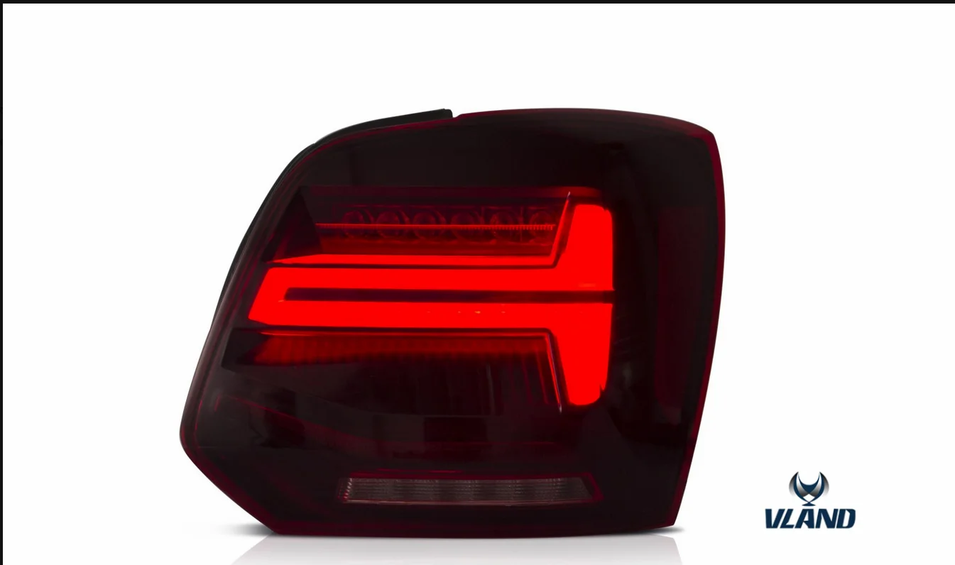 VLAND manufacturer for car lamp for POLO 2011-2018 LED tail lamp with sequential indicator+DRL+reverse light+park light