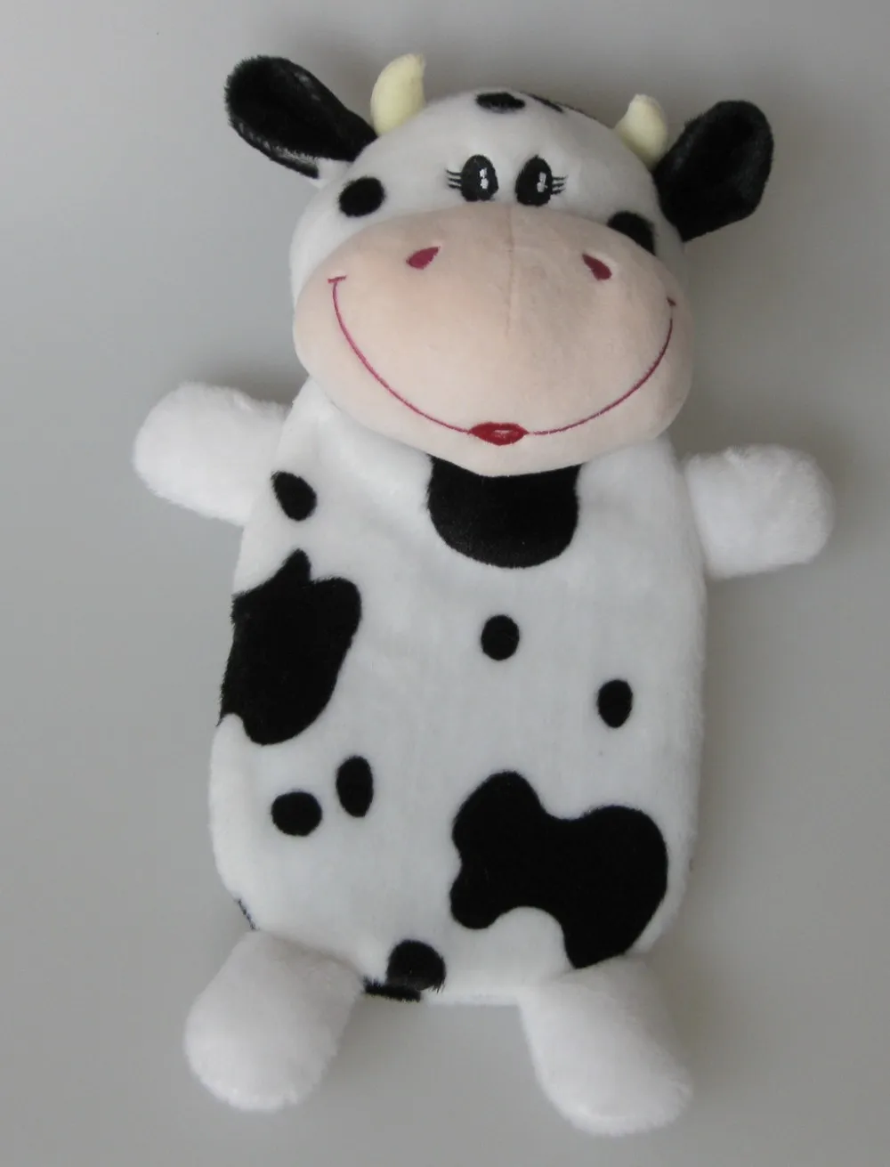 Black And White Plush Cow Hot Water Bottle Cover For Children In