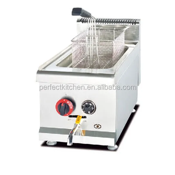 Stainless Steel Gas Chips Deep Fryer For Restaurant Kfc Fast Food Shop