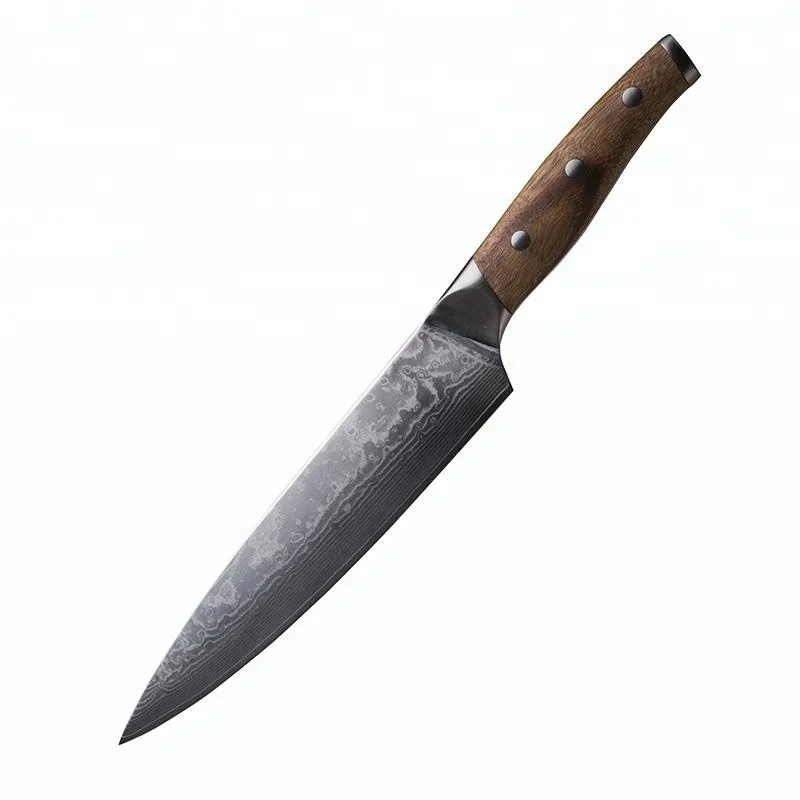 

Japanese damascus steel double bolsters ergonomic micarta solid wood handle chef knife Kitchen knives