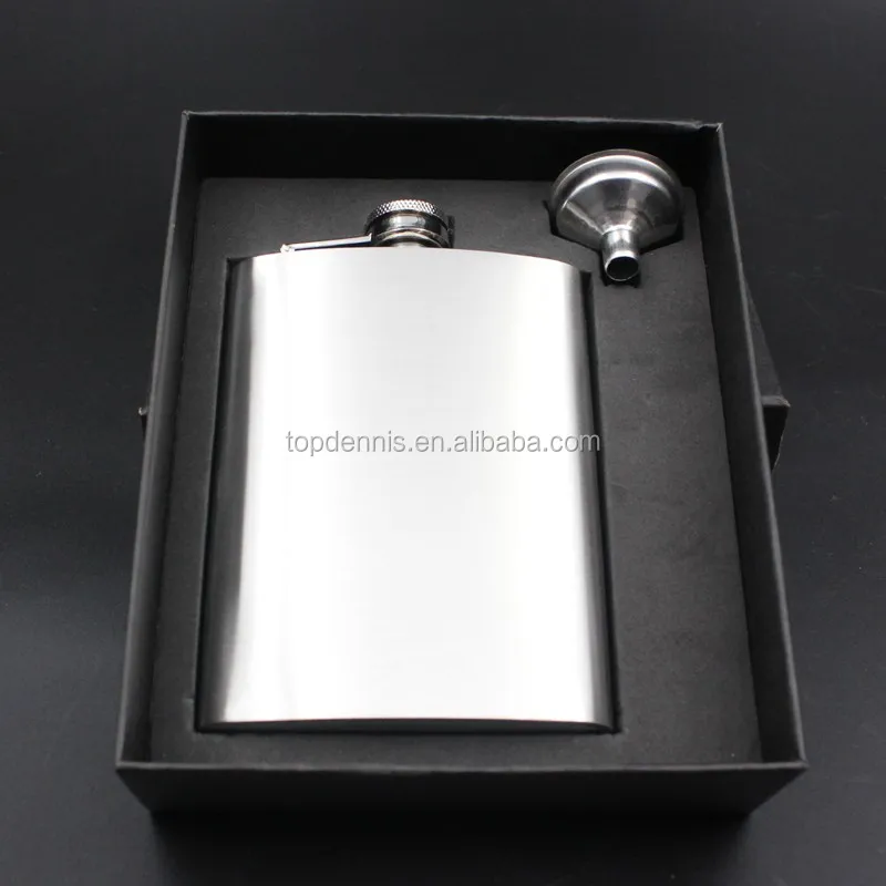 

8oz stainless steel hip flask with gift box and funnel