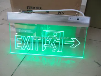 Led Exit Sign Ip33 Emergency Light Ce Rohs 2 Years Warranty Acrylic 