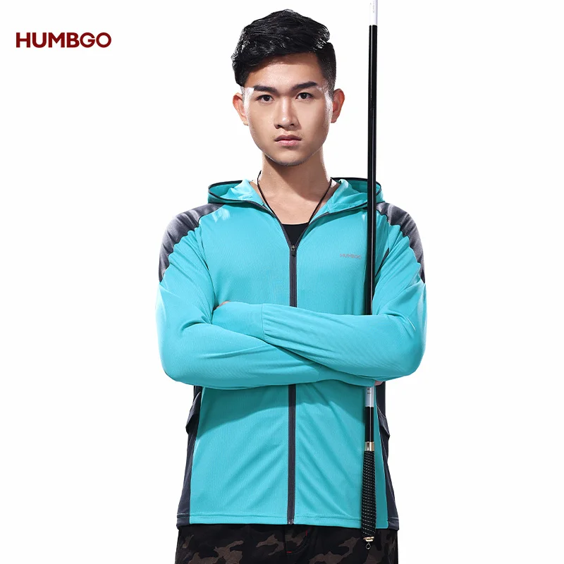 

Long Sleeve Fishing Shirts UV Protection Quick Dry Sports Wear Clothes Made in China, Blue white